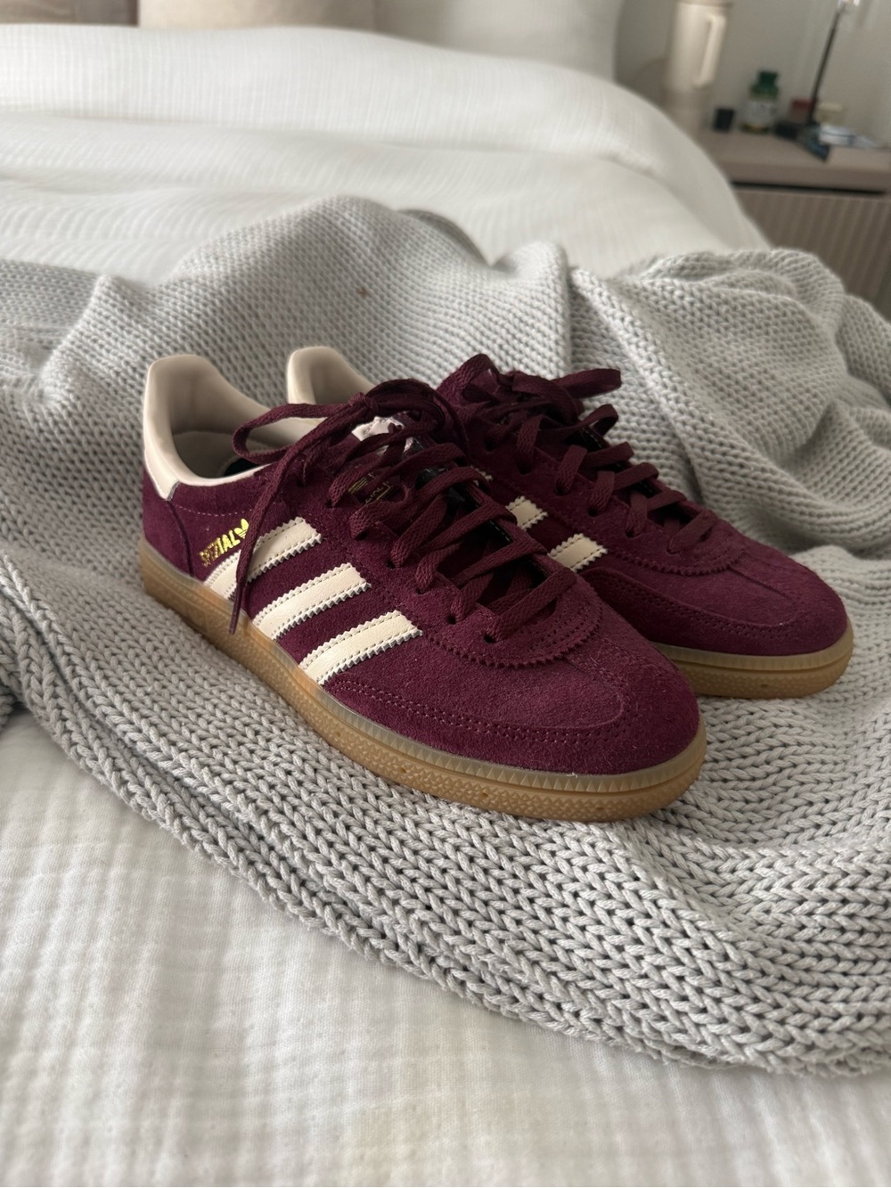 Adidas Women’s Burgundy Suede SSneakers with Gum Sole